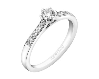 18ct White Gold Ring with Diamonds - 0,23 ct - fineness 18 K