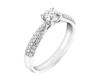 18ct White Gold Ring with Diamonds - 0,76 ct - fineness 18 K