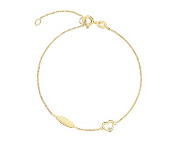 14 K Rhodium-Plated Yellow Gold Pendant with Diamond - 0,004 ct - fineness 9 K