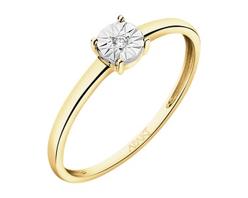 375  Ring with Diamond - 0,01 ct - fineness 375