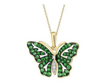 14 K Rhodium-Plated Yellow Gold Pendant - fineness 14 K