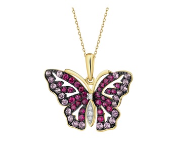 14 K Rhodium-Plated Yellow Gold Pendant - fineness 14 K