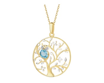 14 K Rhodium-Plated Yellow Gold Pendant  - fineness 14 K