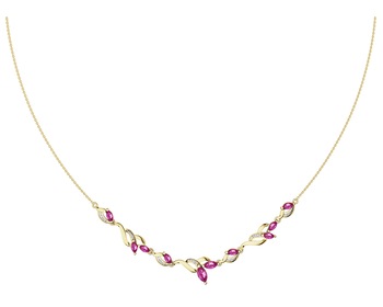 9 K Rhodium-Plated Yellow Gold Necklace - fineness 9 K