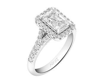 18 K Rhodium-Plated White Gold Ring - 2,62 ct - fineness 18 K