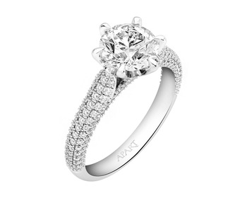 18 K Rhodium-Plated White Gold Ring - 2,55 ct - fineness 18 K