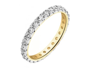 14 K Rhodium-Plated Yellow Gold Eternity with Diamonds - 1,00 ct - fineness 14 K