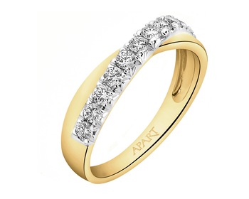 Gold ring with diamonds - 0,50 ct - fineness 14 K