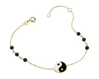 375 Yellow Gold Ruthenium-Plated Bracelet - fineness 375