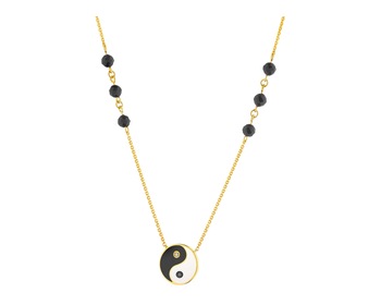 375 Yellow Gold Ruthenium-Plated Necklace - fineness 375