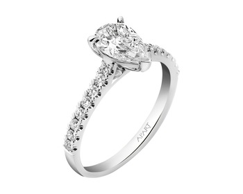 18 K Rhodium-Plated White Gold Ring - 1,25 ct - fineness 18 K