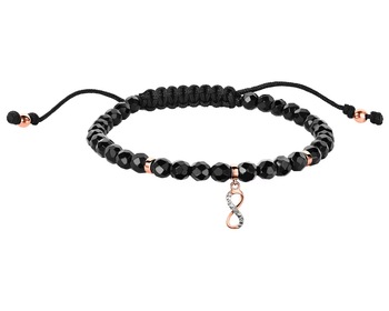 9 K Rhodium-Plated Yellow Gold Bracelet with Diamond - fineness 9 K