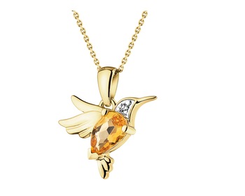 14 K Rhodium-Plated Yellow Gold Pendant - fineness 14 K