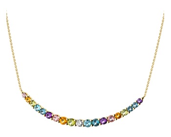 9 K Yellow Gold Necklace with Diamond - fineness 9 K