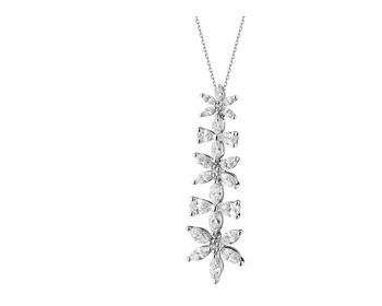 18 K Rhodium-Plated White Gold Necklace - 1,93 ct - fineness 18 K