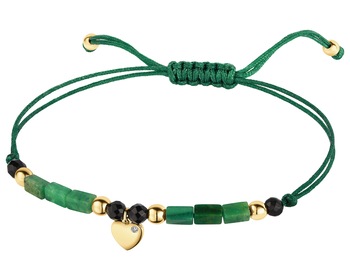 9 K Rhodium-Plated Yellow Gold Bracelet - fineness 9 K