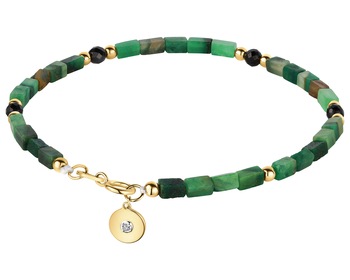 9 K Rhodium-Plated Yellow Gold Bracelet - fineness 9 K