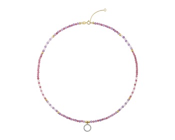 14 K Rhodium-Plated Yellow Gold Necklace - fineness 14 K