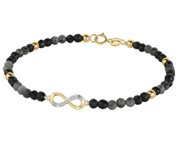 9 K Rhodium-Plated Yellow Gold Bracelet - fineness 9 K