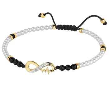 9 K Rhodium-Plated Yellow Gold Bracelet - fineness 9 K