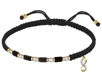 9 K Rhodium-Plated Yellow Gold Bracelet - fineness 9 K