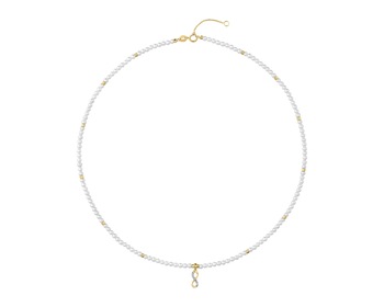 14 K Rhodium-Plated Yellow Gold Necklace - fineness 14 K