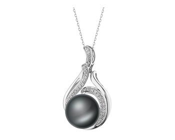 18 K Rhodium-Plated White Gold Pendant  - fineness 18 K
