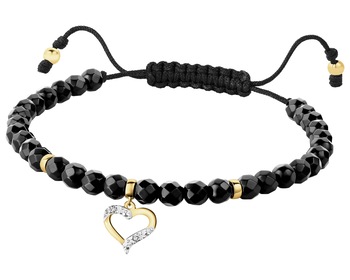 9 K Rhodium-Plated Yellow Gold Bracelet - fineness 9 K