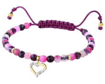 9 K Rhodium-Plated Yellow Gold Bracelet - fineness 9 K