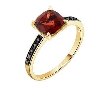 585 Yellow Gold Ruthenium-Plated Ring - fineness 585