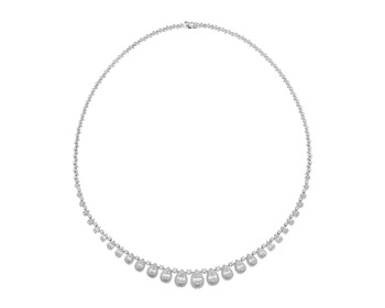 14 K Rhodium-Plated White Gold Collar Necklace - 3,45 ct - fineness 14 K