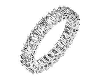 18 K Rhodium-Plated White Gold Eternity with Diamonds - 3,81 ct - fineness 18 K