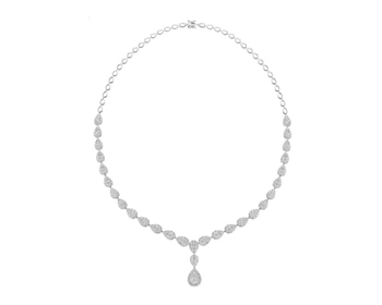 18 K Rhodium-Plated White Gold Collar Necklace with Diamonds - 7,97 ct - fineness 18 K