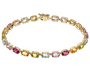 14 K Rhodium-Plated Yellow Gold Bracelet - fineness 14 K