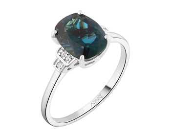 14 K Rhodium-Plated Yellow Gold Ring - fineness 14 K