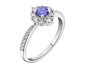 14 K Rhodium-Plated White Gold Ring - fineness 14 K