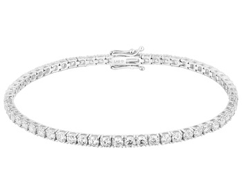 18 K Rhodium-Plated White Gold Tennis Bracelet with Laboratory Diamonds - 5,00 ct - fineness 18 K
