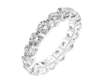 18 K Rhodium-Plated White Gold Eternity with Laboratory Diamonds - 3,75 ct - fineness 18 K