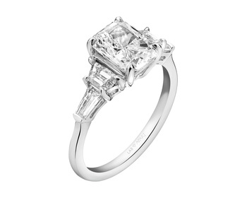 18 K Rhodium-Plated White Gold Ring - 2,76 ct - fineness 18 K