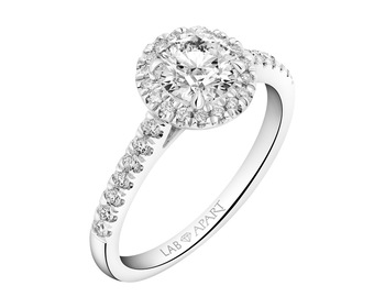 18 K Rhodium-Plated White Gold Ring - 1,00 ct - fineness 18 K