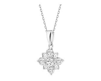 14 K Rhodium-Plated White Gold Pendant with Laboratory Diamonds - 0,50 ct - fineness 14 K