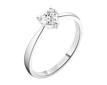 14 K Rhodium-Plated White Gold Ring with Laboratory Diamond - 0,52 ct - fineness 14 K