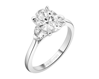 18 K Rhodium-Plated White Gold Ring - 2,53 ct - fineness 18 K