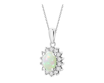 14 K Rhodium-Plated White Gold Pendant  - fineness 14 K