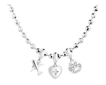 Rhodium Plated Silver Set with Cubic Zirconia