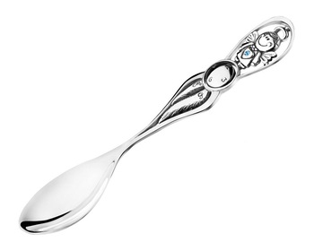 Silver spoon with crystal
