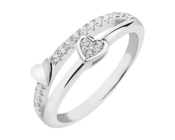 Rhodium Plated Silver Ring with Cubic Zirconia