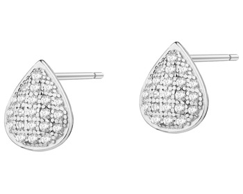 Rhodium Plated Silver Earrings with Cubic Zirconia