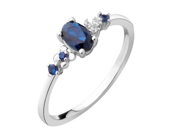 Rhodium Plated Silver Ring with Cubic Zirconia