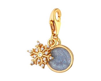 Gold-Plated Silver Pendant with Cubic Zirconia